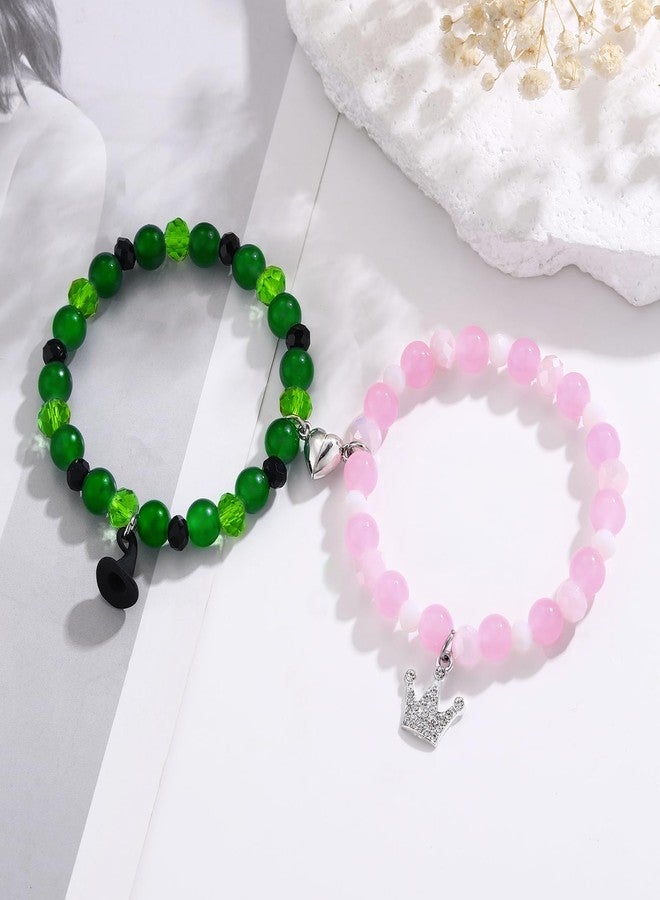 Korotho Friendship Matching Bracelets, Wcked Movie Merch Natural Stone Hat And Crown Best Friend BFF Bracelets Jewelry Christmas Valentine's Day Gifts for Fans Friends Party Gift (W) - Image 5